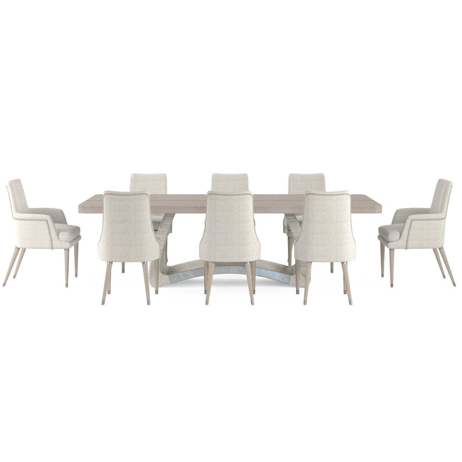 Jonathan Charles Swell Danish Cord Dining Table (500417-116L-BLO-DPC)