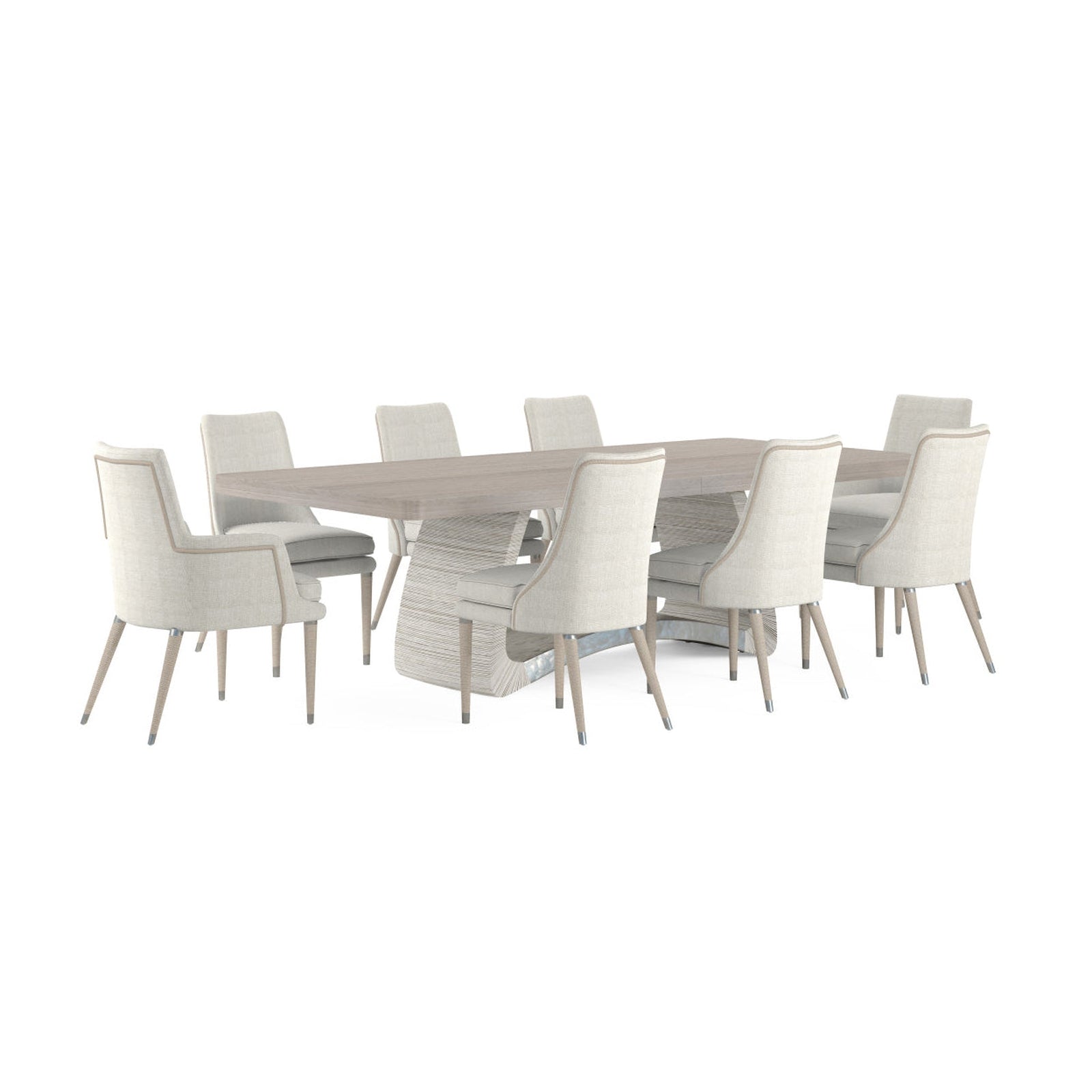 Jonathan Charles Swell Danish Cord Dining Table (500417-116L-BLO-DPC)