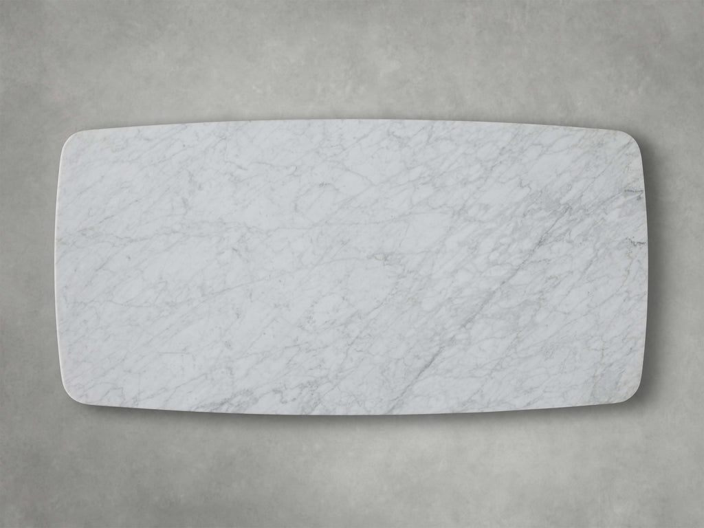 Saint Germain 72" Stone Coffee Table with Dauphine Base and Carrara Top