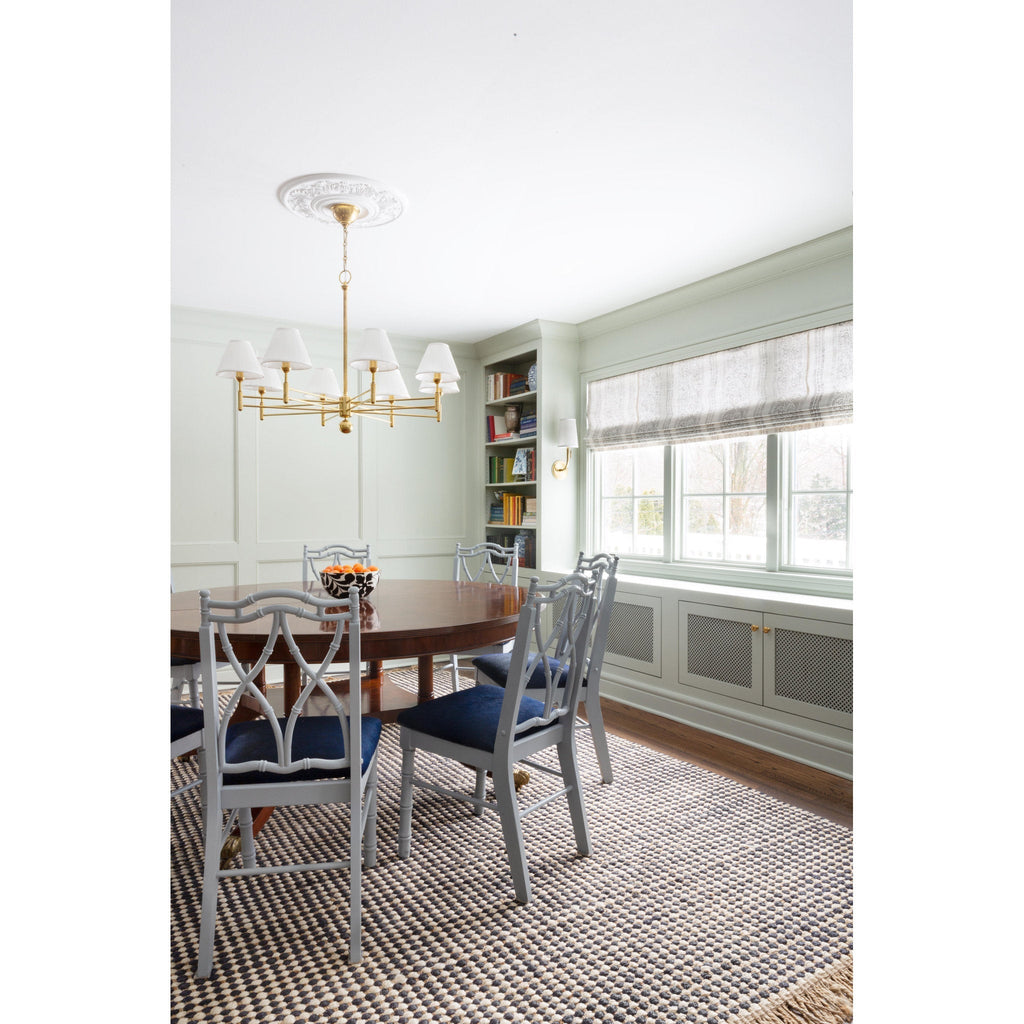 Classic No.1 8-Light Chandelier in Aged Brass by Mark D. Sikes 40L x 40W x 25.75H