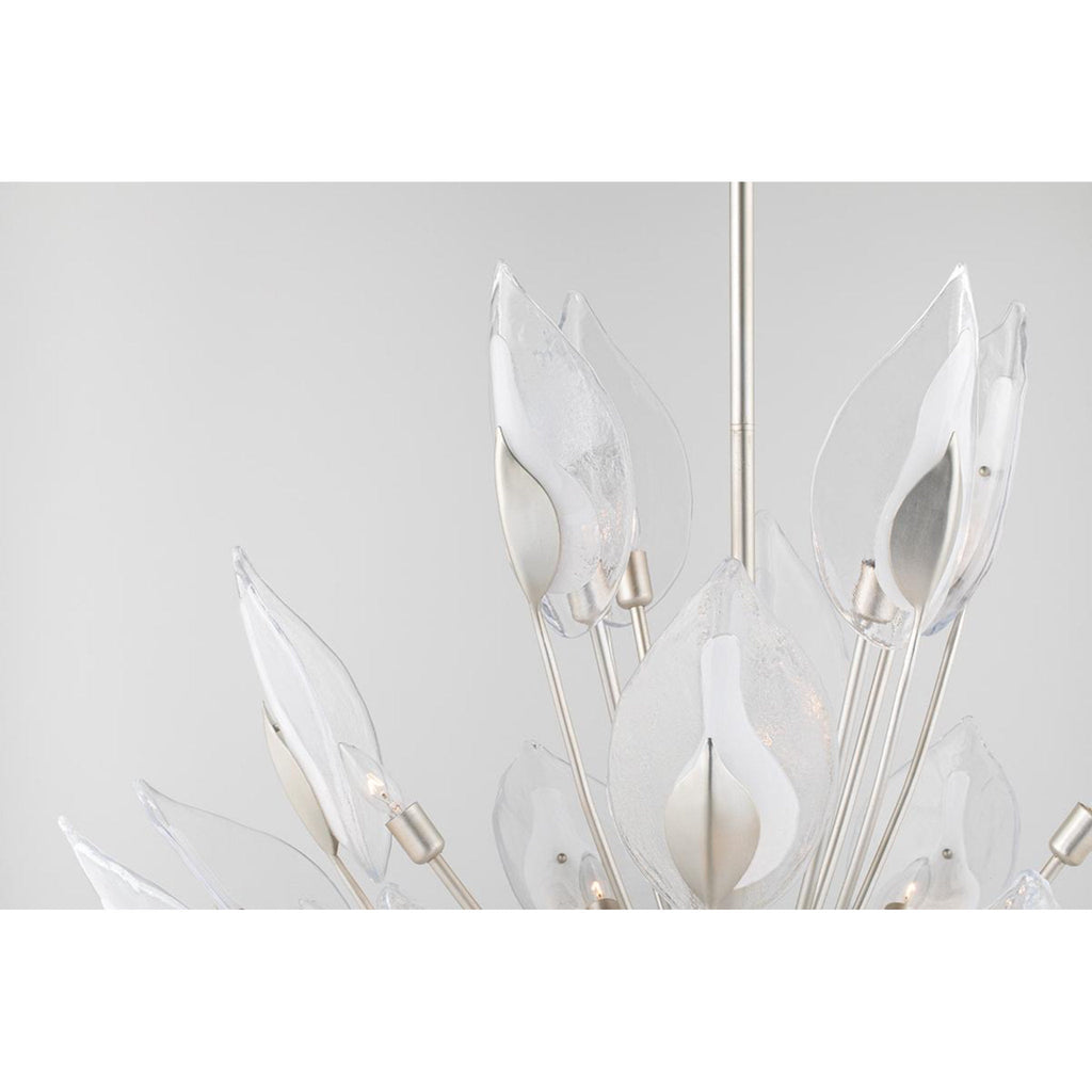 Blossom 24-Light Chandelier in Silver Leaf 55L x 55W x 37H