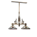 Meyda Tiffany Two Light Down Lighting Island / Billiard Fixture from the Tall Pines Collection