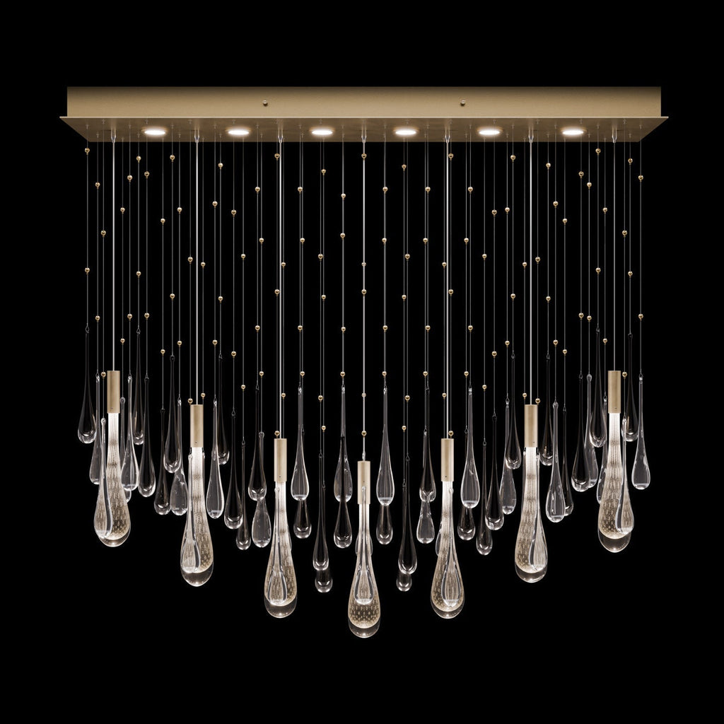 Fine Art Rain 51"W Rectangular Pendant