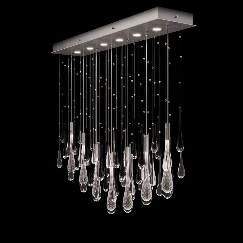 Fine Art Rain 51"W Rectangular Pendant
