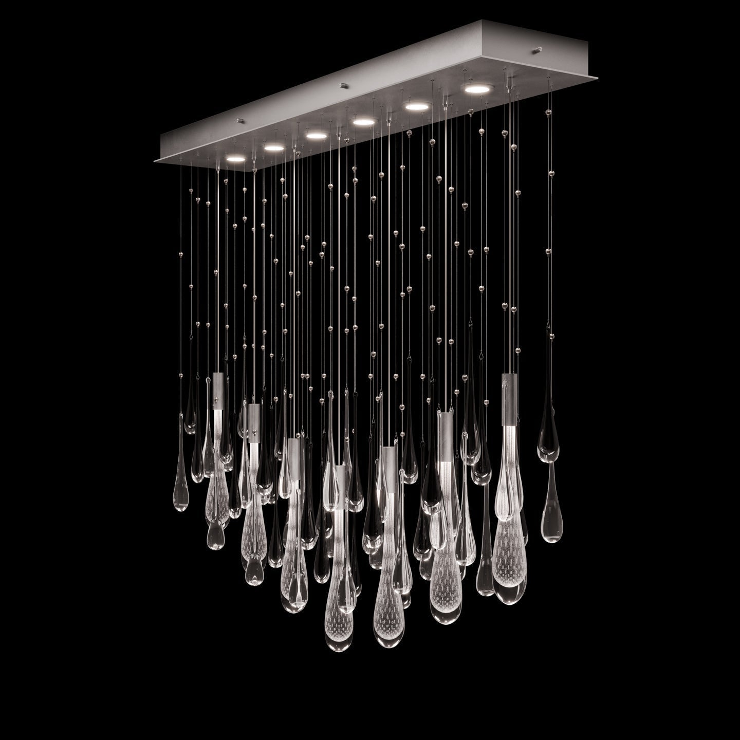 Fine Art Rain 51"W Rectangular Pendant