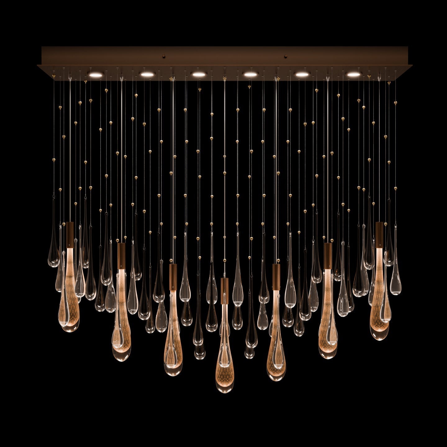 Fine Art Rain 51"W Rectangular Pendant