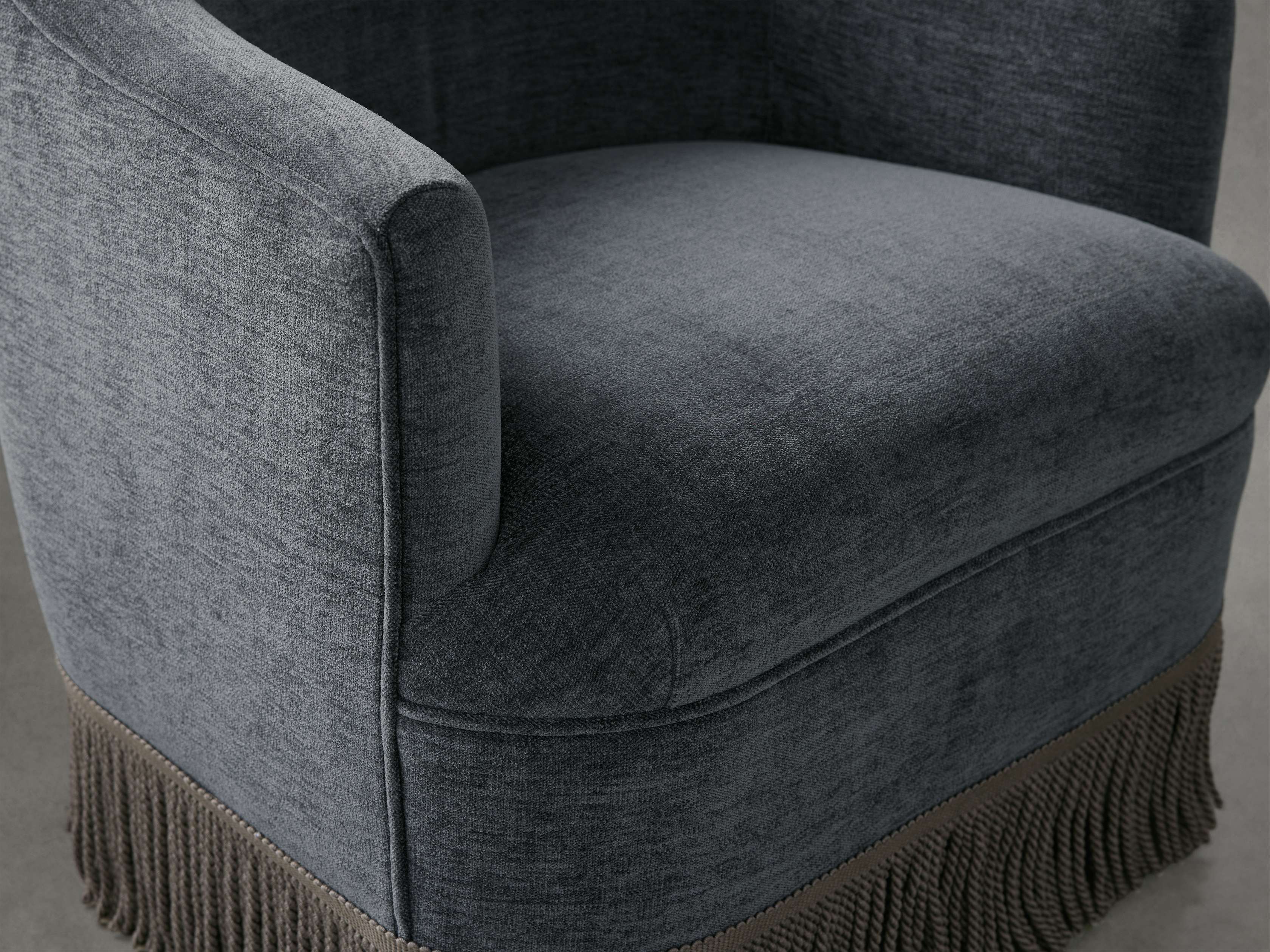 Savannah Swivel Chair with Fringe