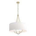 Loop Pendant 4-Light Modern Brass Accent Natural Anna Shade (SF) in Modern Brass