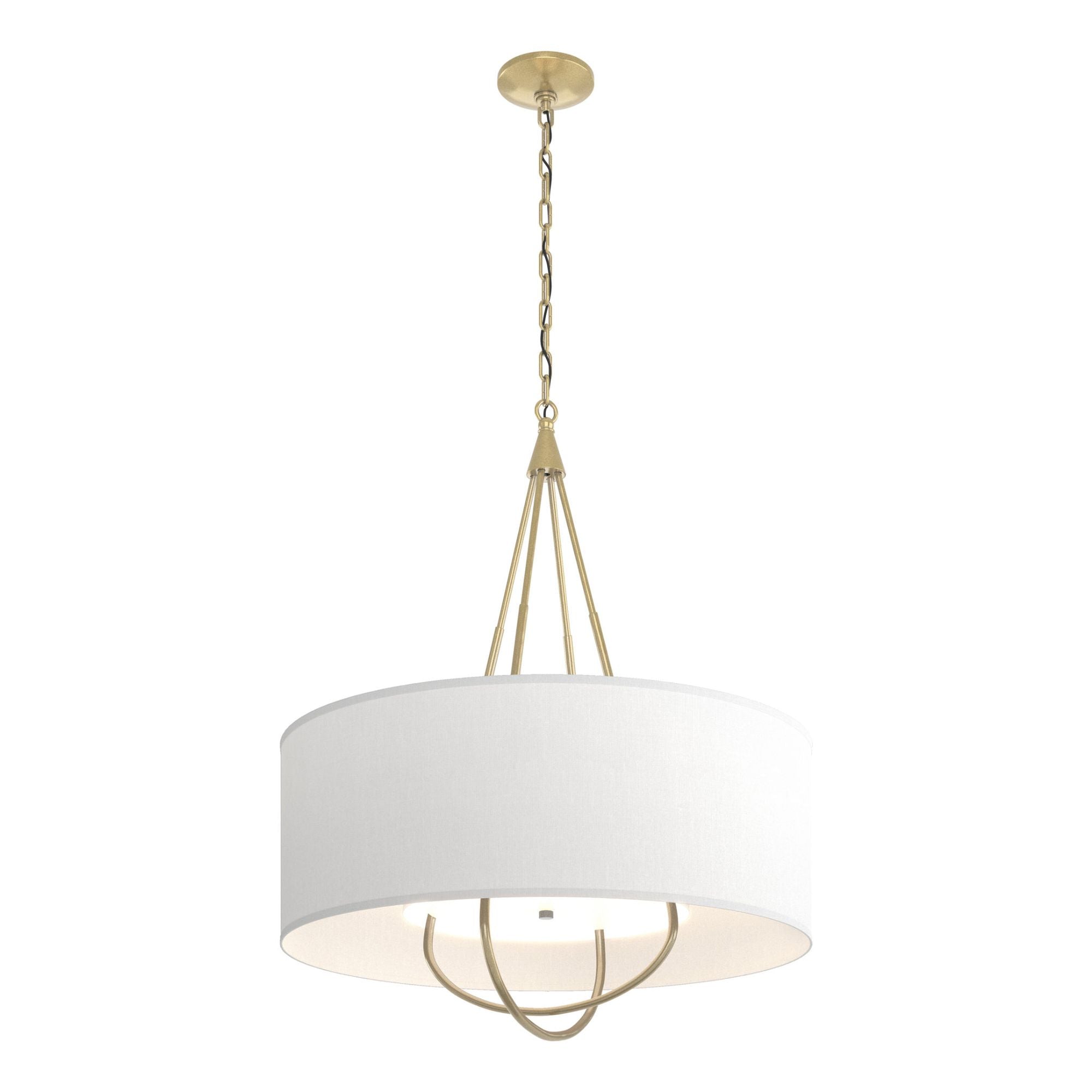 Loop Pendant 4-Light Modern Brass Accent Natural Anna Shade (SF) in Modern Brass