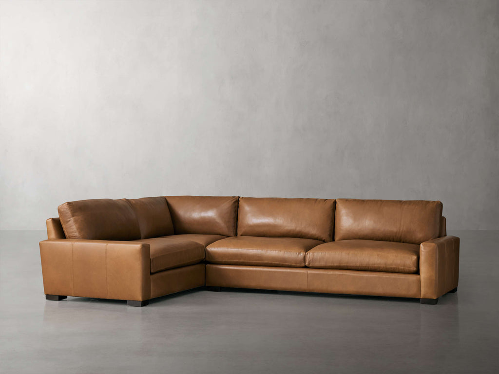 Remington Leather Two-Piece Sectional in Saratoga Chocolate