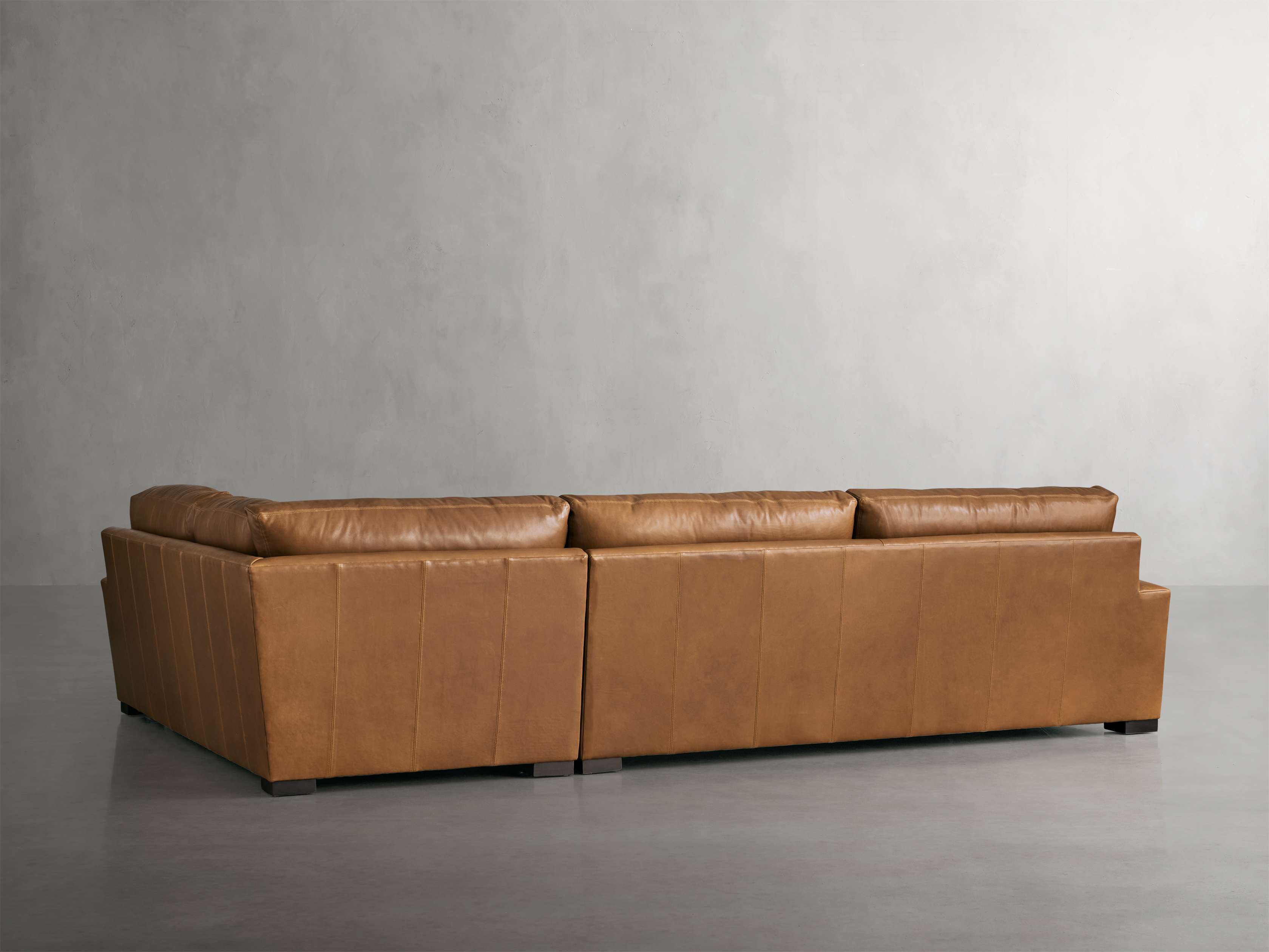 Remington Leather Two-Piece Sectional in Saratoga Chocolate