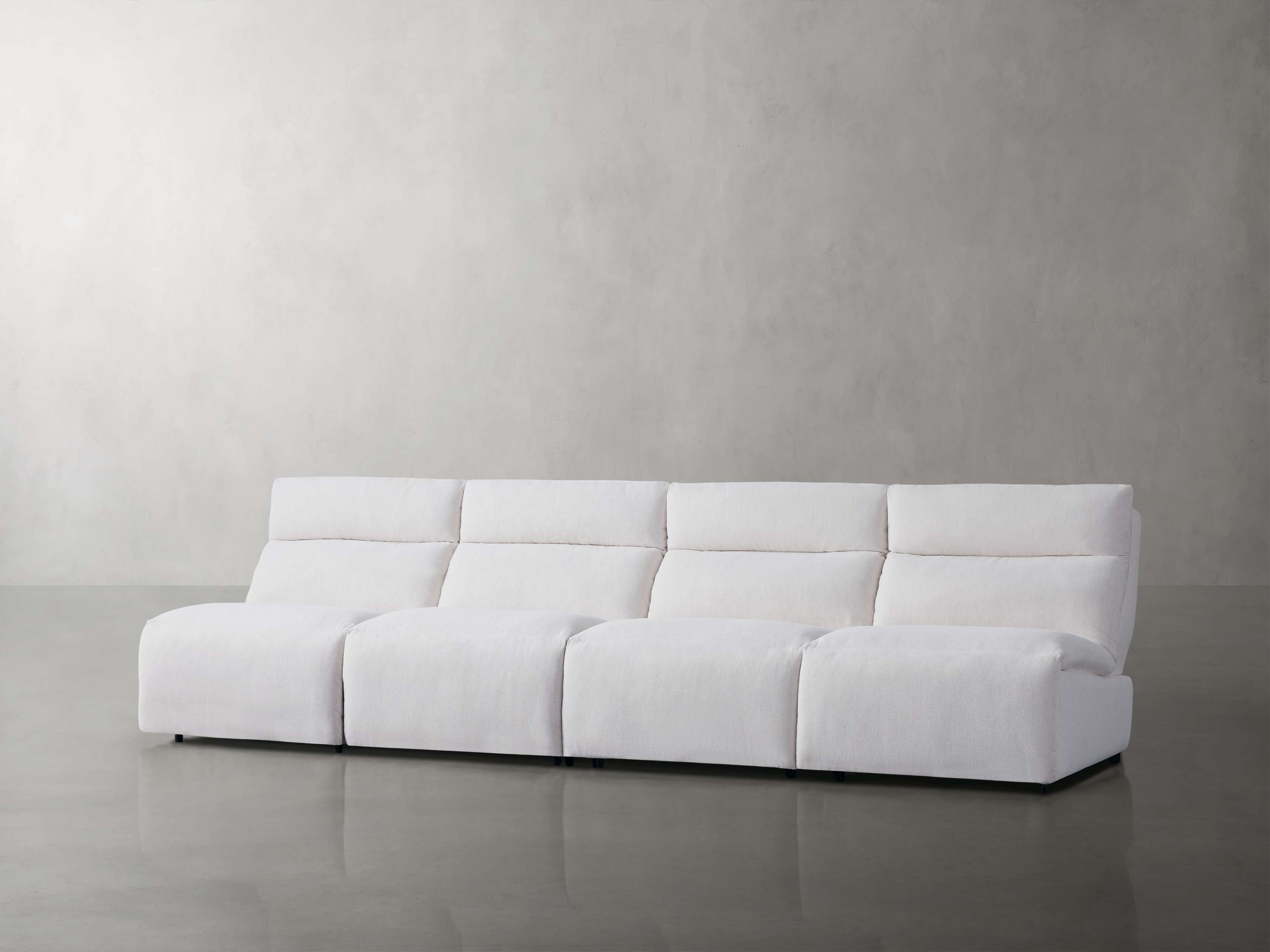 Rowland Tailored Four-Piece Armless Motion Modular Sofa