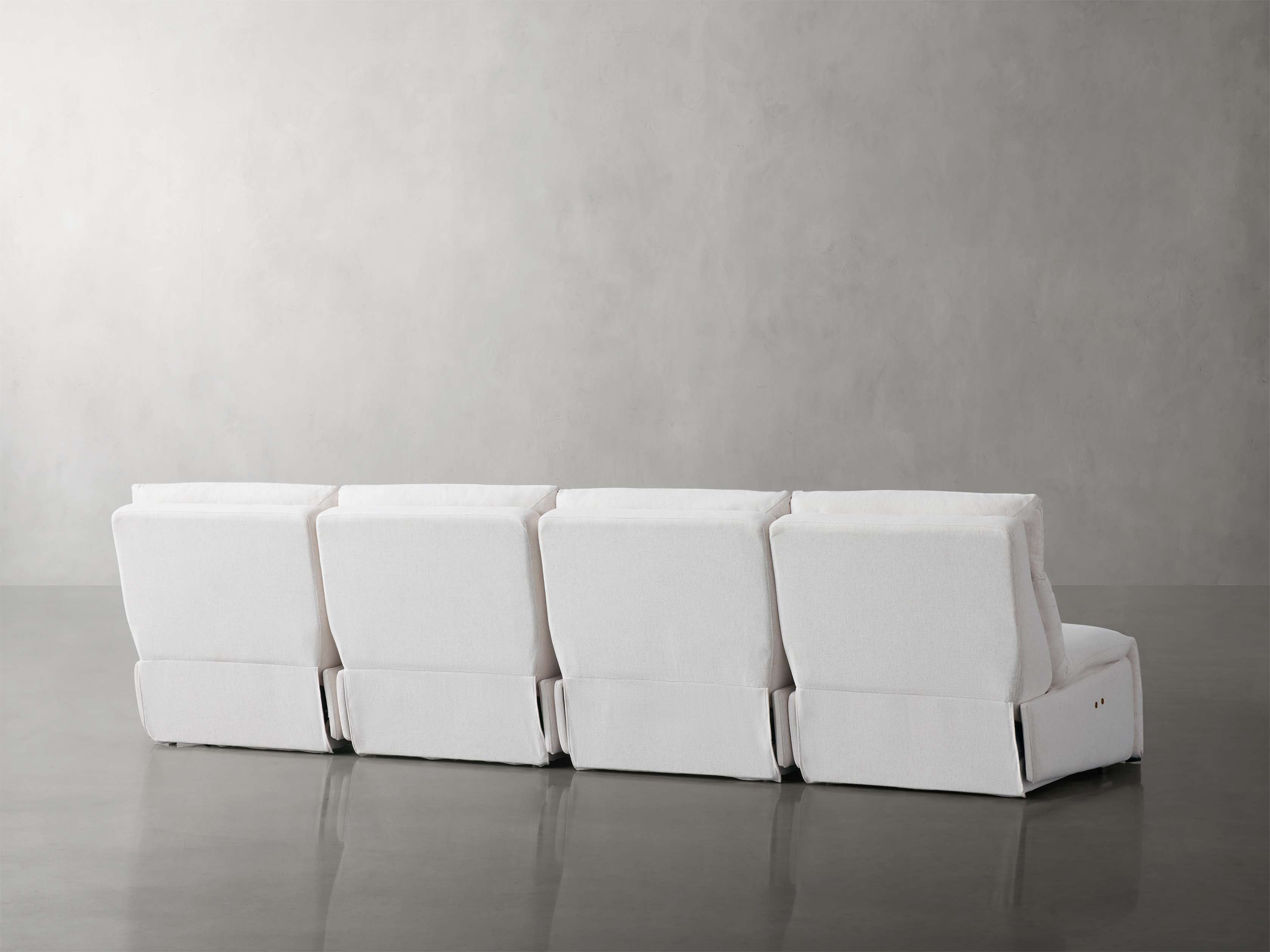 Rowland Tailored Four-Piece Armless Motion Modular Sofa