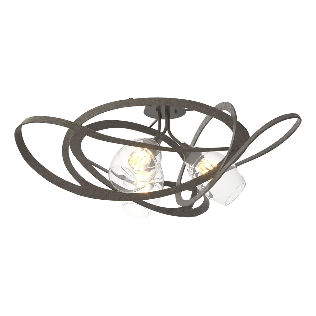 Nest Semi-Flush 3-Light Clear Glass (ZM) in Dark Smoke
