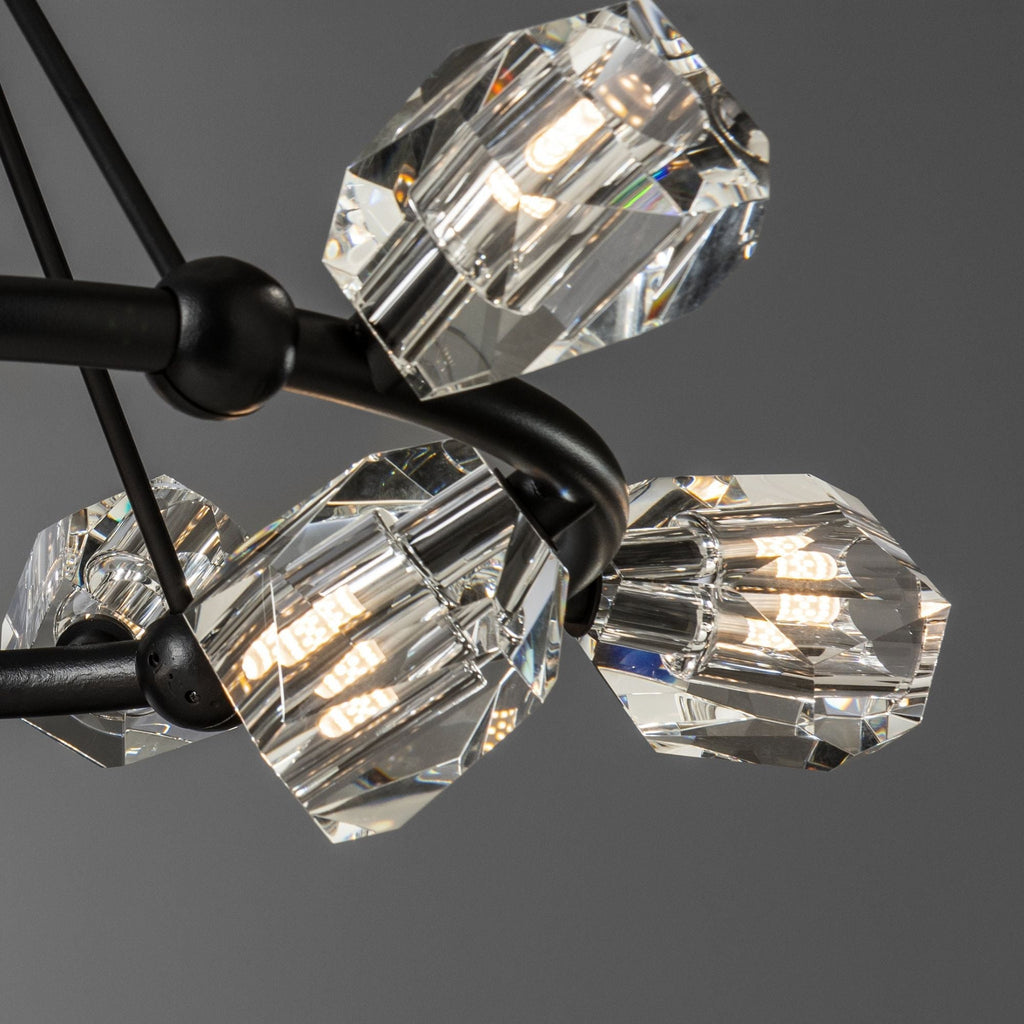 Gatsby 9-Light Ring Pendant 9-Light Crystal in Black