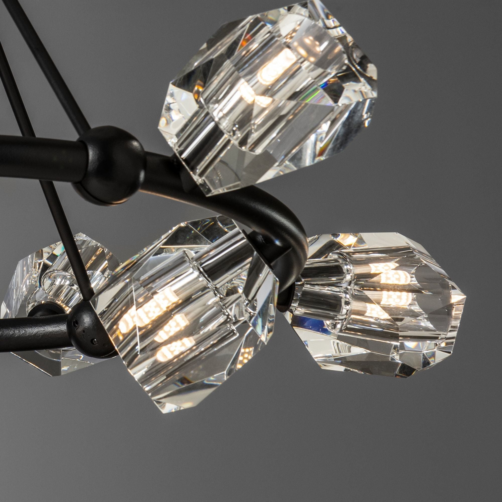 Gatsby 9-Light Ring Pendant 9-Light Crystal in Black