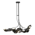 Pangea 6-Light Linear Pendant 6-Light Clear Glass with Frosted Diffuser (YE) in Black