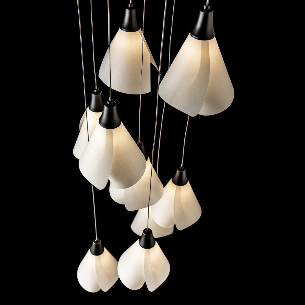 Mobius 9-Light Pendant 9-Light Spun Frost (SH) in Black
