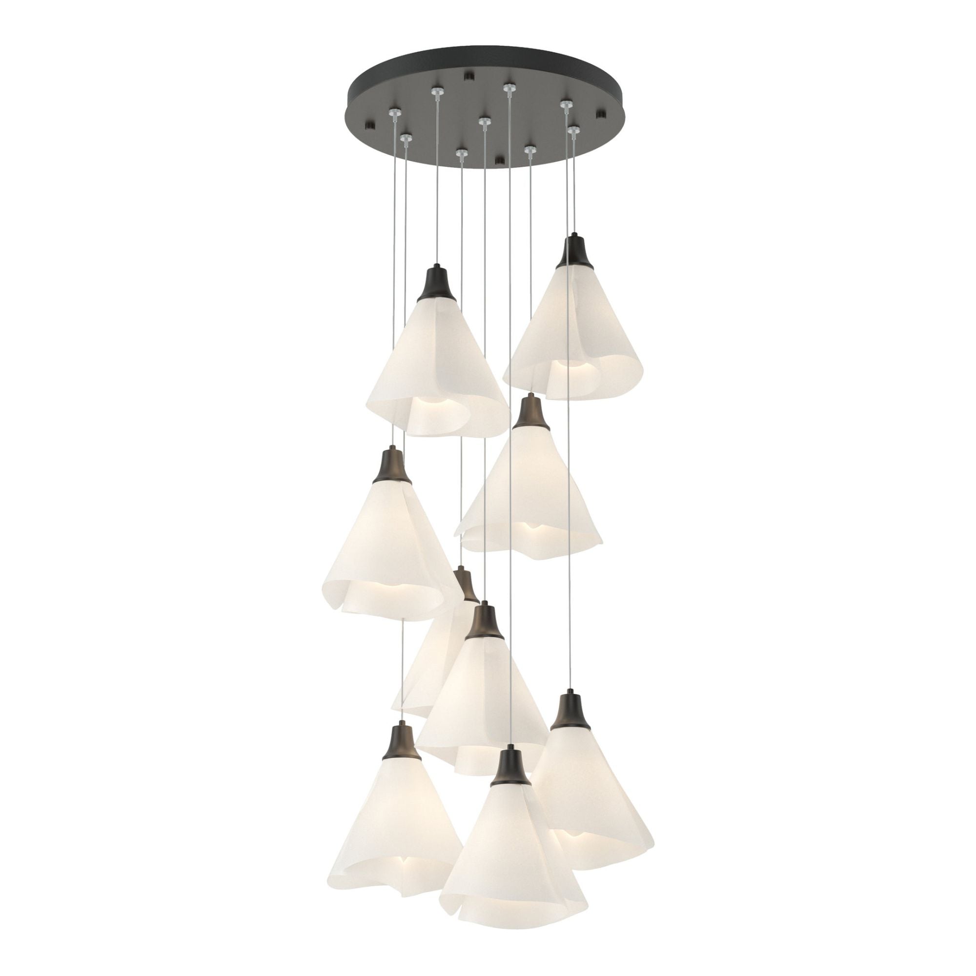 Mobius 9-Light Pendant 9-Light Spun Frost (SH) in Black