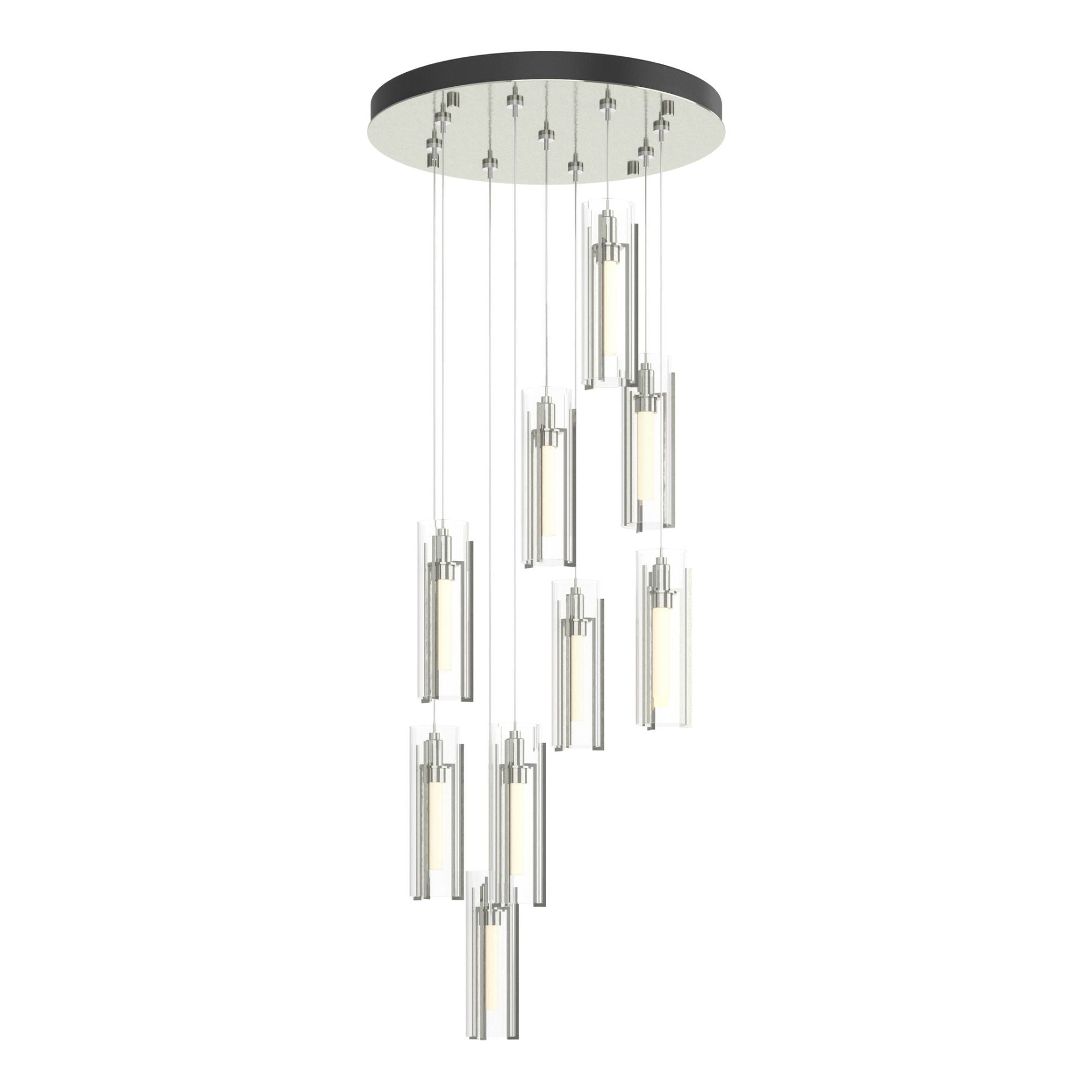 Exos Glass 9-Light Pendant 9-Light Clear Glass (ZM) in Sterling
