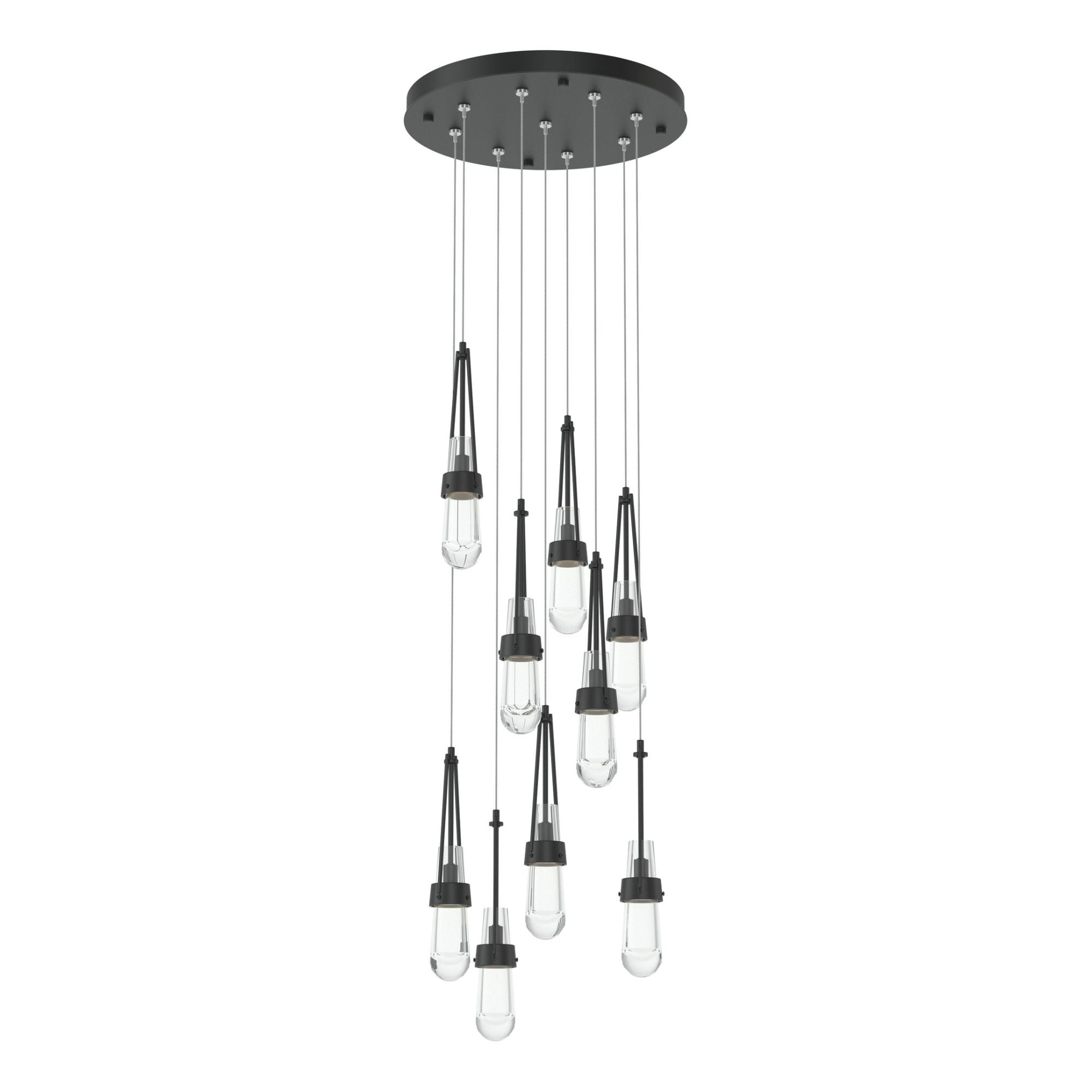 Link 9-Light Clear Glass Pendant 9-Light Clear Glass (ZM) in Black