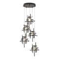 Tura 5-Light Frosted Glass Pendant 5-Light Cast Glass (YC) in Oil Rubbed Bronze