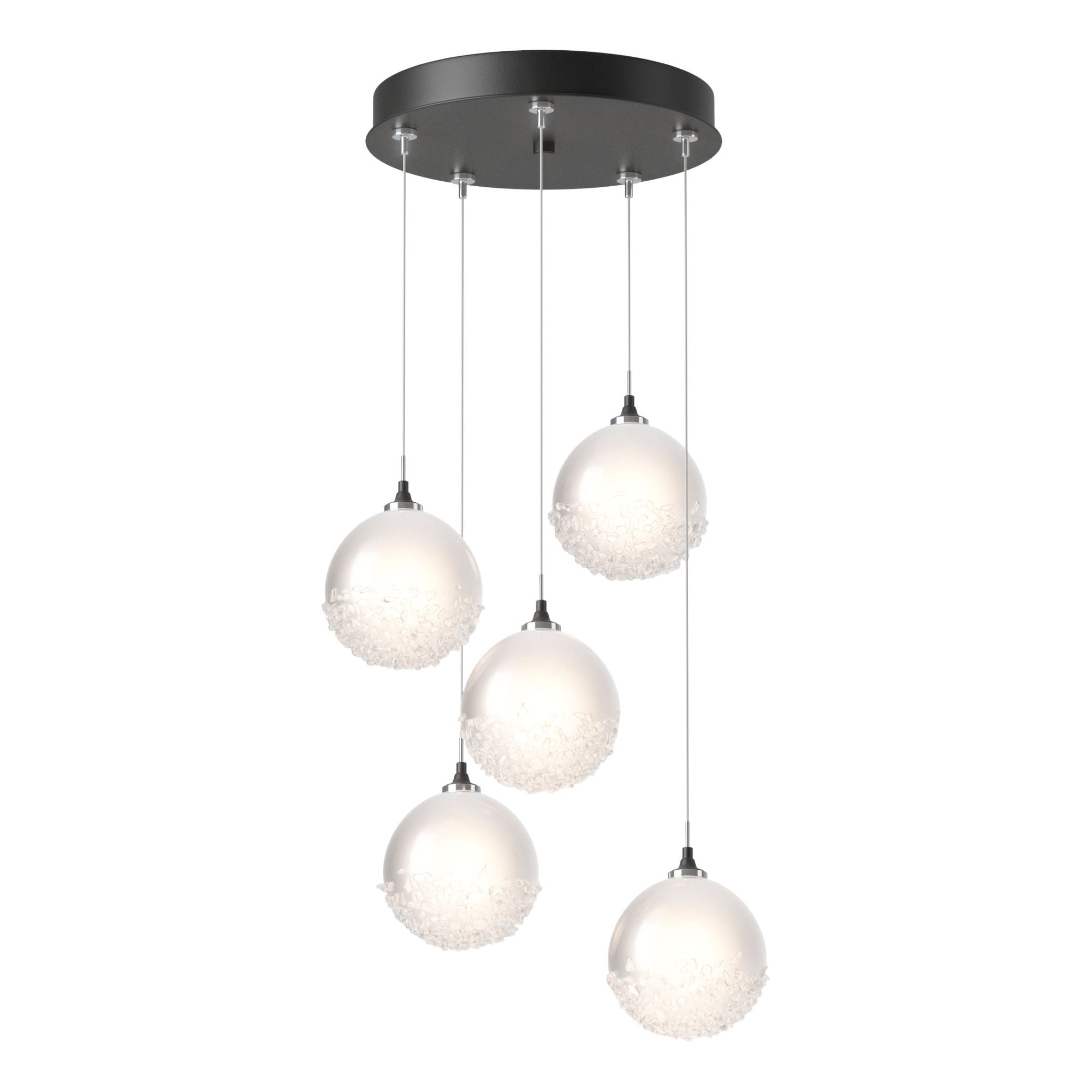 Fritz Globe 5-Light Pendant 5-Light Frosted Glass (FD) in Black