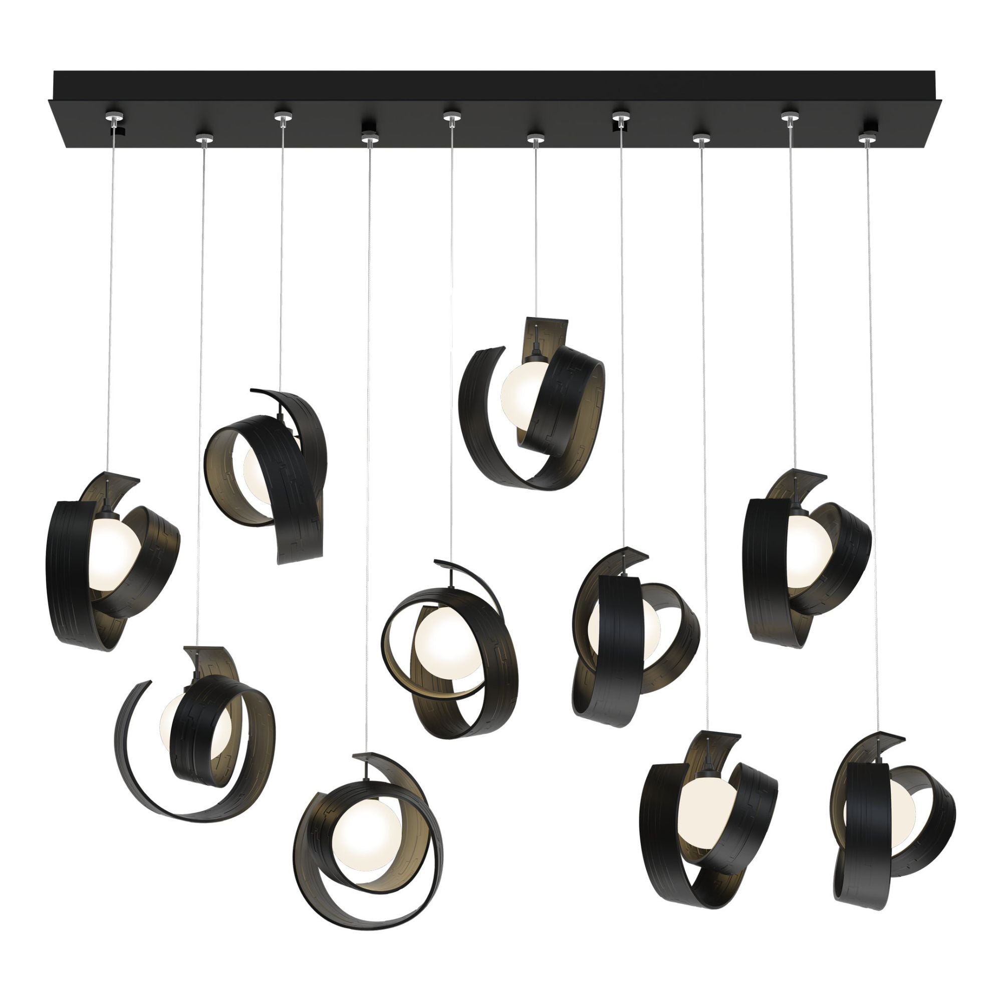 Riza 10-Light Pendant 10-Light Opal Glass (GG) in Black