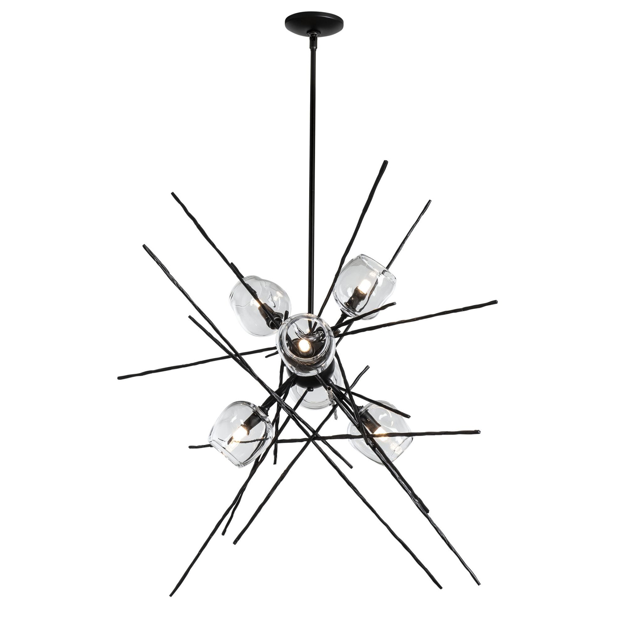 Griffin Starburst Pendant 6-Light Clear Glass (ZM) in Black