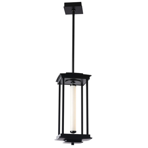 Athena 1-Light Medium LED Lantern LED Clear Glass (ZM) in Black