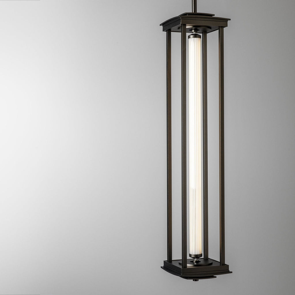 Athena 1-Light Large LED Lantern LED Clear Glass (ZM) in Oil Rubbed Bronze