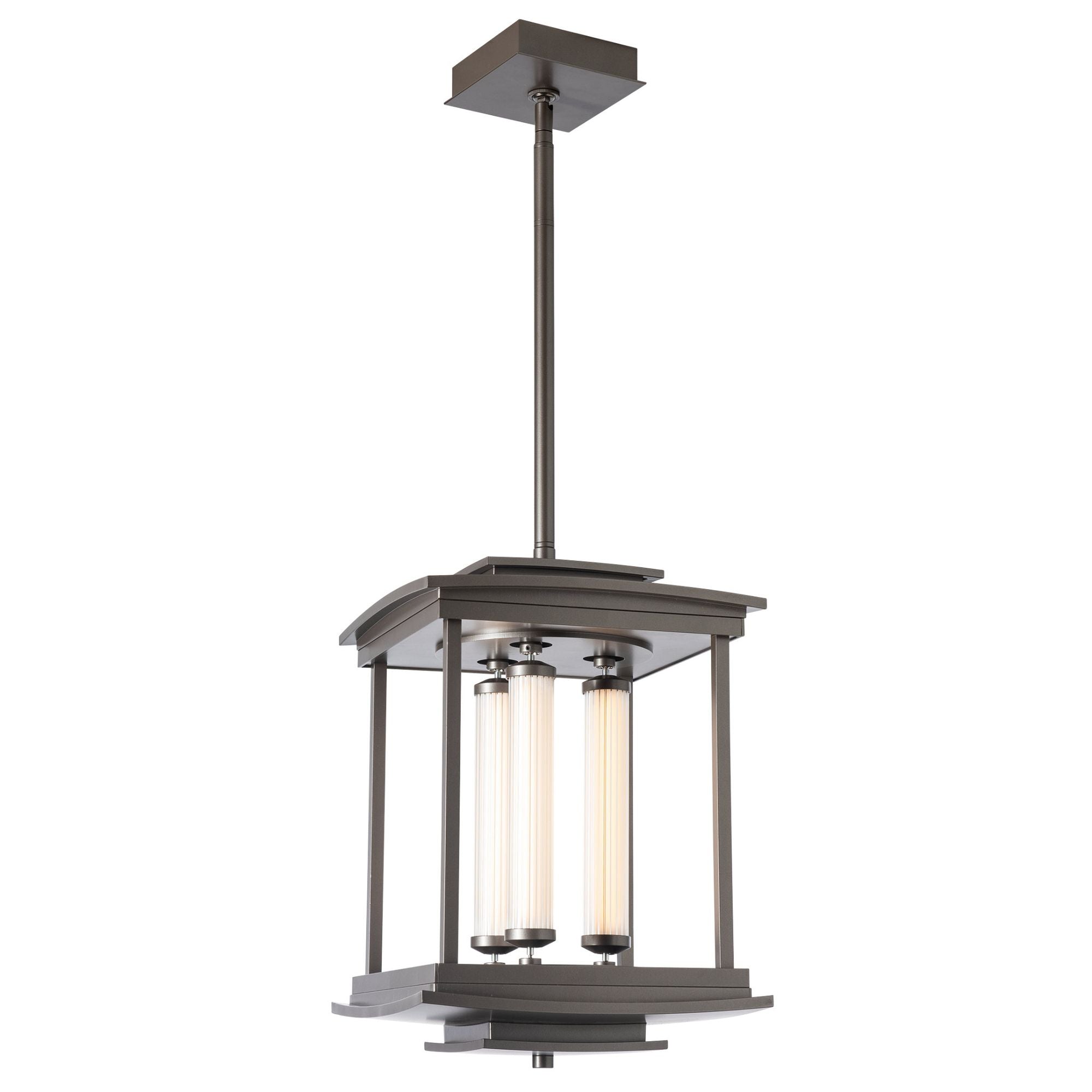 Athena 3-Light LED Lantern LED Clear Glass (ZM) in Dark Smoke