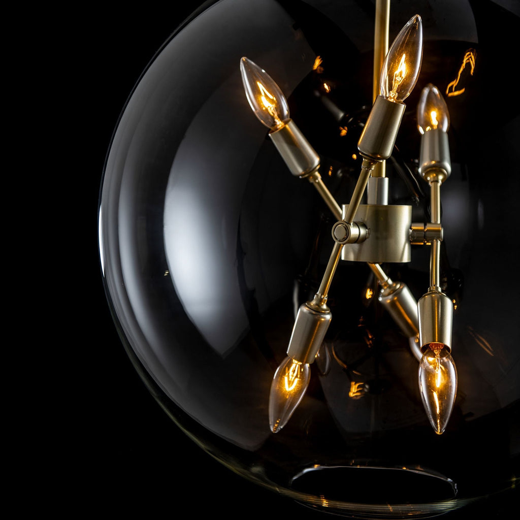 Sfera 6-Light Pendant 6-Light Clear Glass (ZM) in Modern Brass