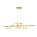 Grid Pendant 6-Light in Modern Brass