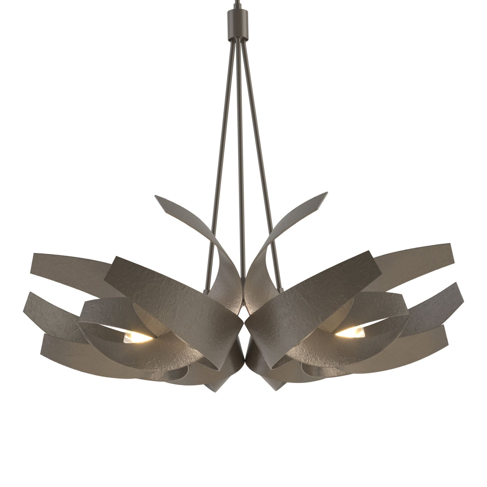 Corona Large Pendant 6-Light Clear Glass with Frosted Diffuser (YE) in Dark Smoke