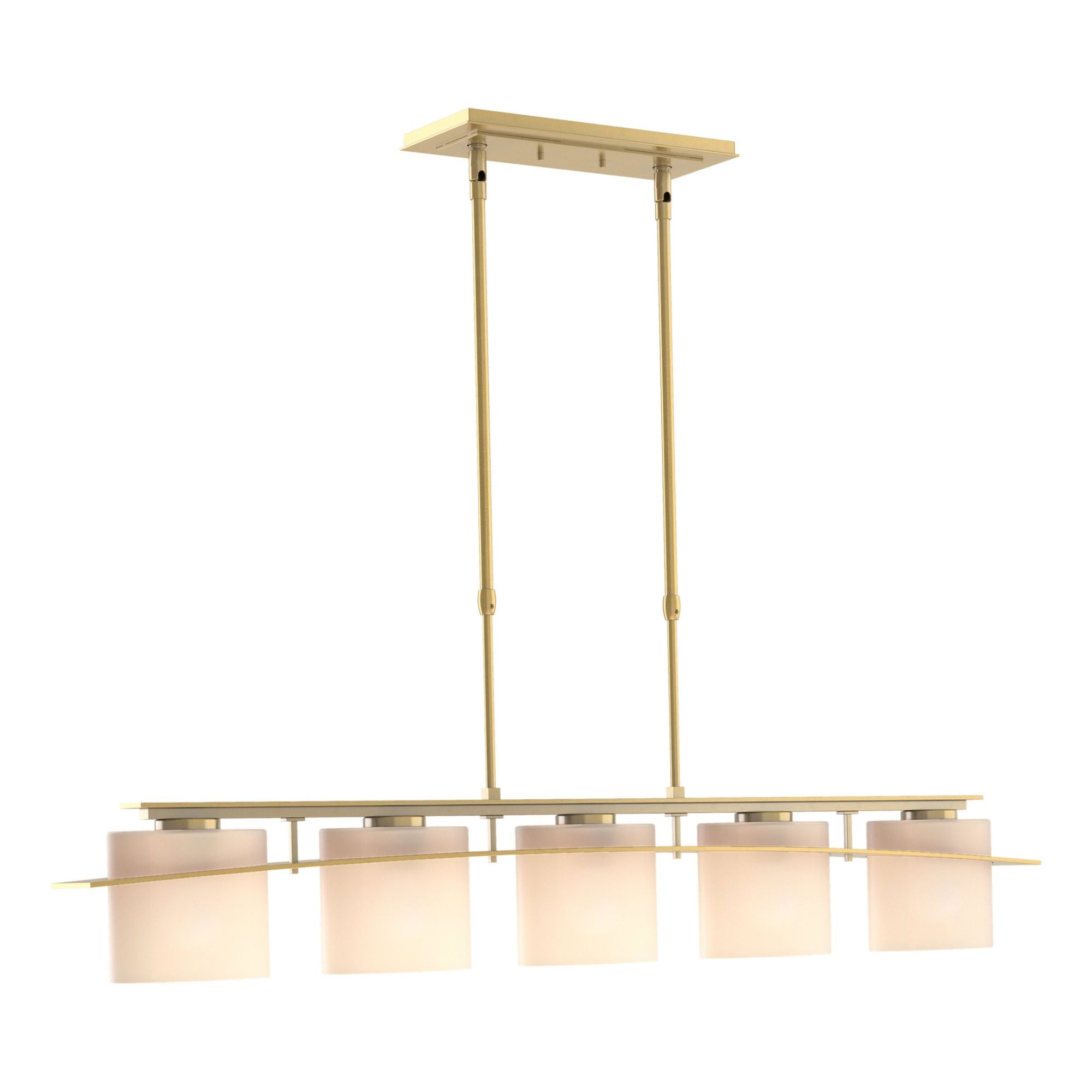 Arc Ellipse 5 Light Pendant 5-Light Opal Glass (GG) in Modern Brass