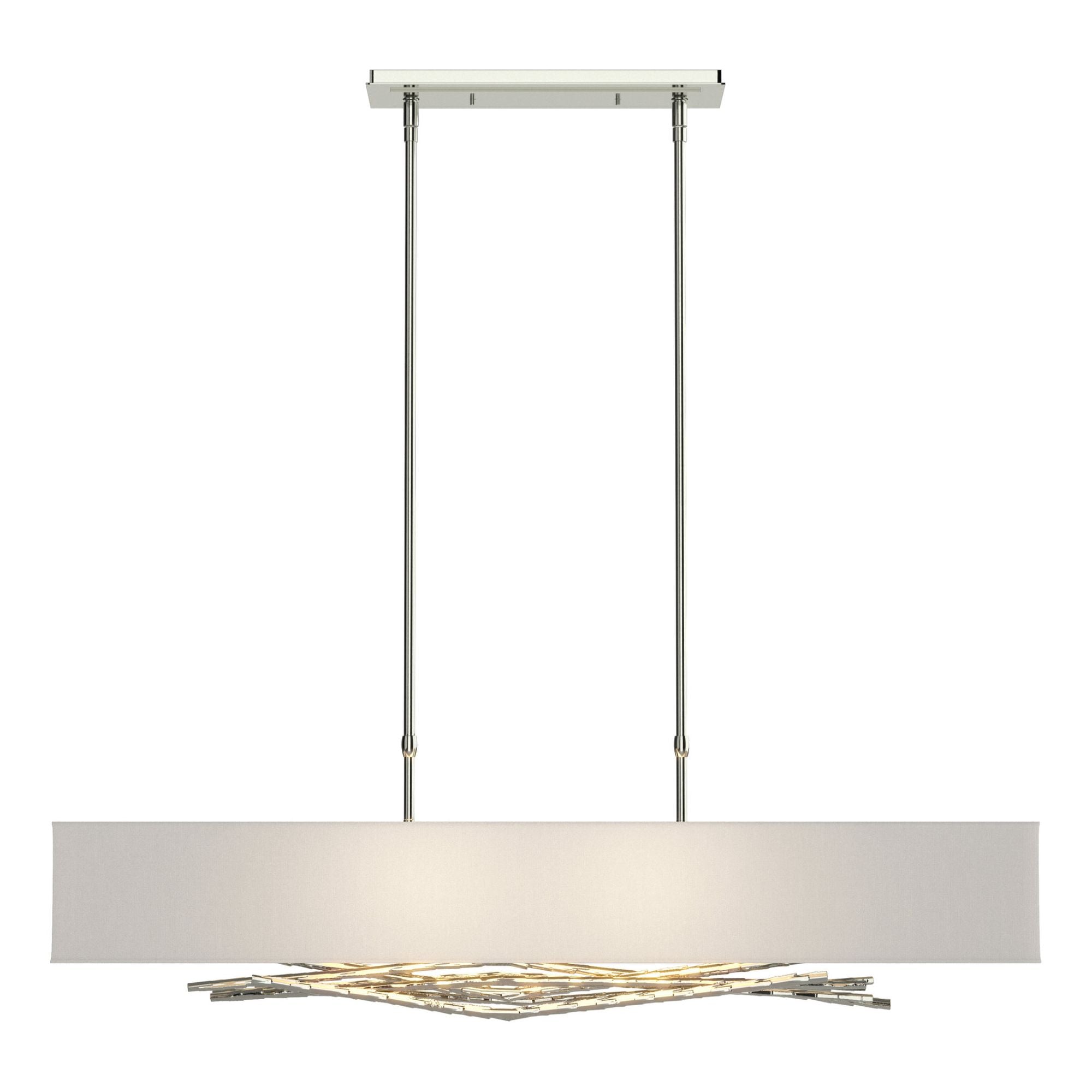 Brindille Pendant 4-Light Natural Anna Shade (SF) in Sterling