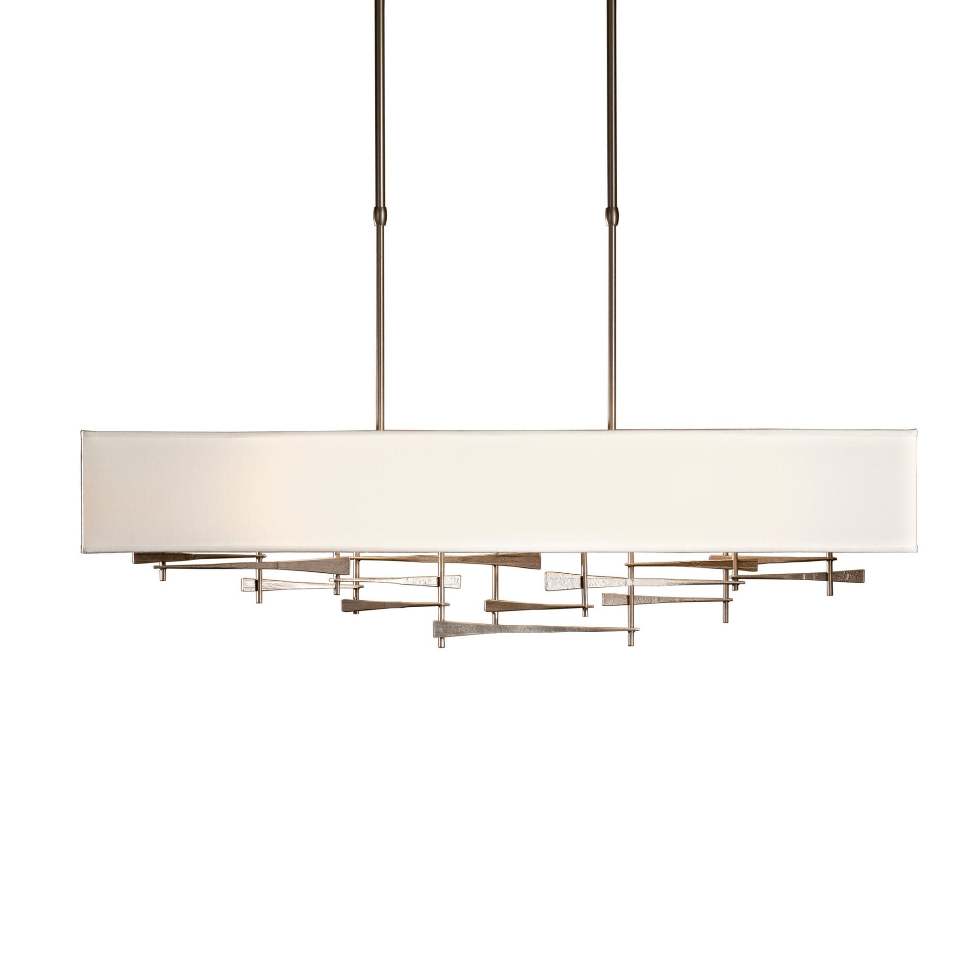 Cavaletti Pendant 4-Light Natural Anna Shade (SF) in Dark Smoke