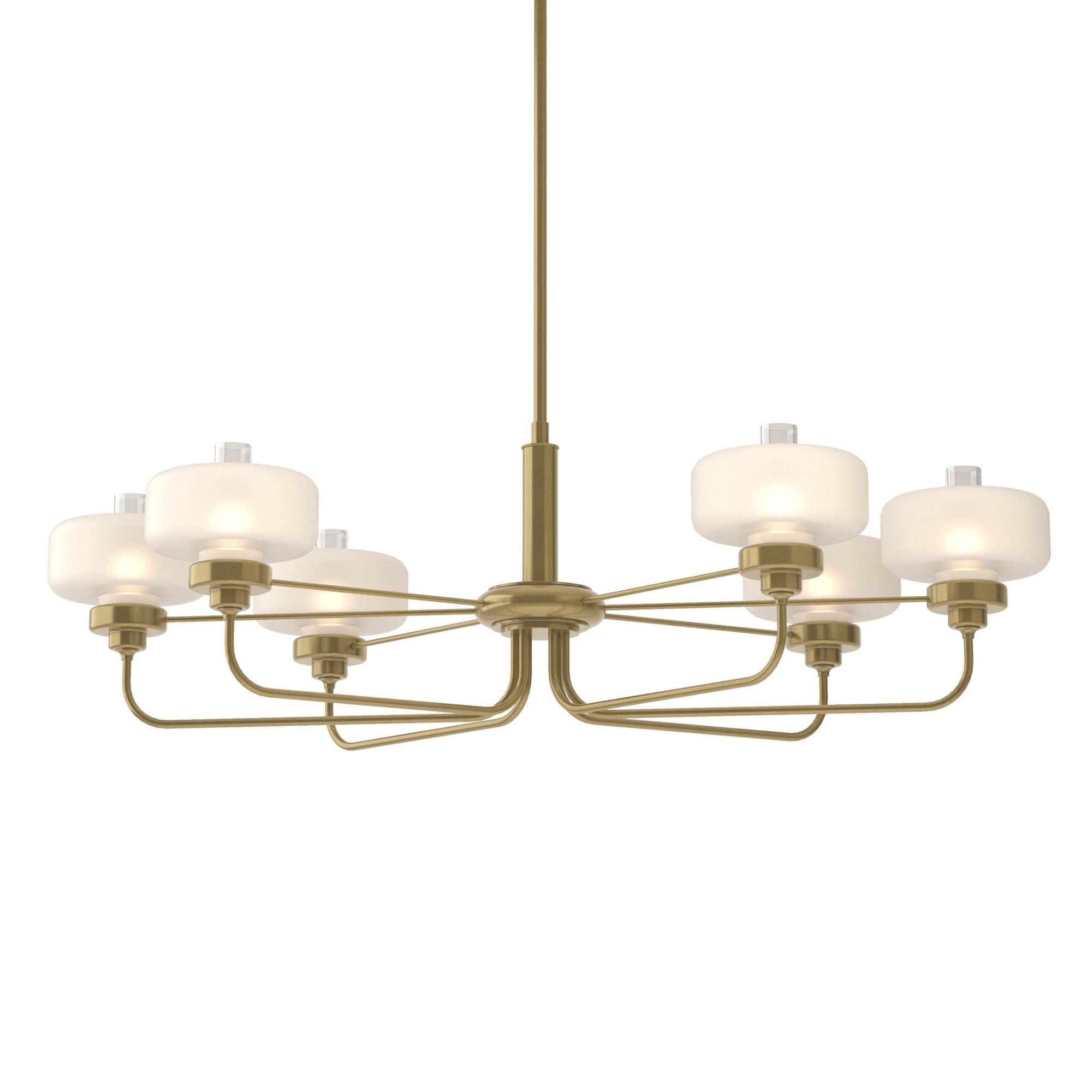 Nola Pendant 6-Light Clear Glass with Frosted Diffuser (YE) in Modern Brass
