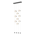 Abacus 9-Light Ceiling-to-Floor LED Pendant LED Opal Glass (GG) in Black