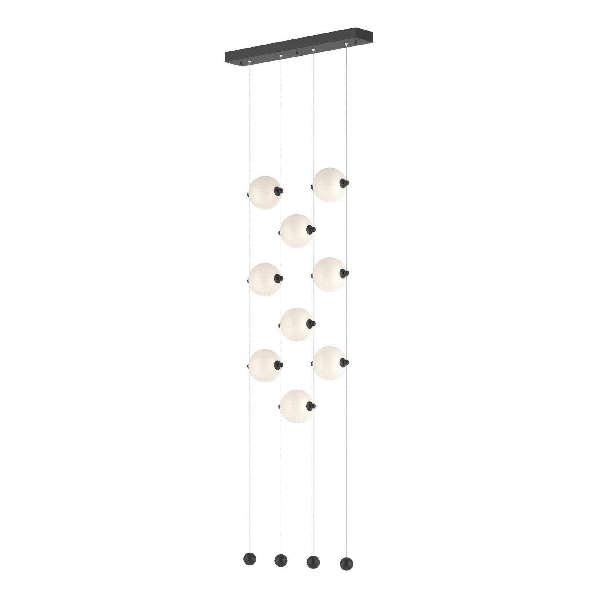 Abacus 9-Light Ceiling-to-Floor LED Pendant LED Opal Glass (GG) in Black