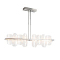 Vitre Large Linear LED Pendant LED White Swirl Glass (YR) in Sterling