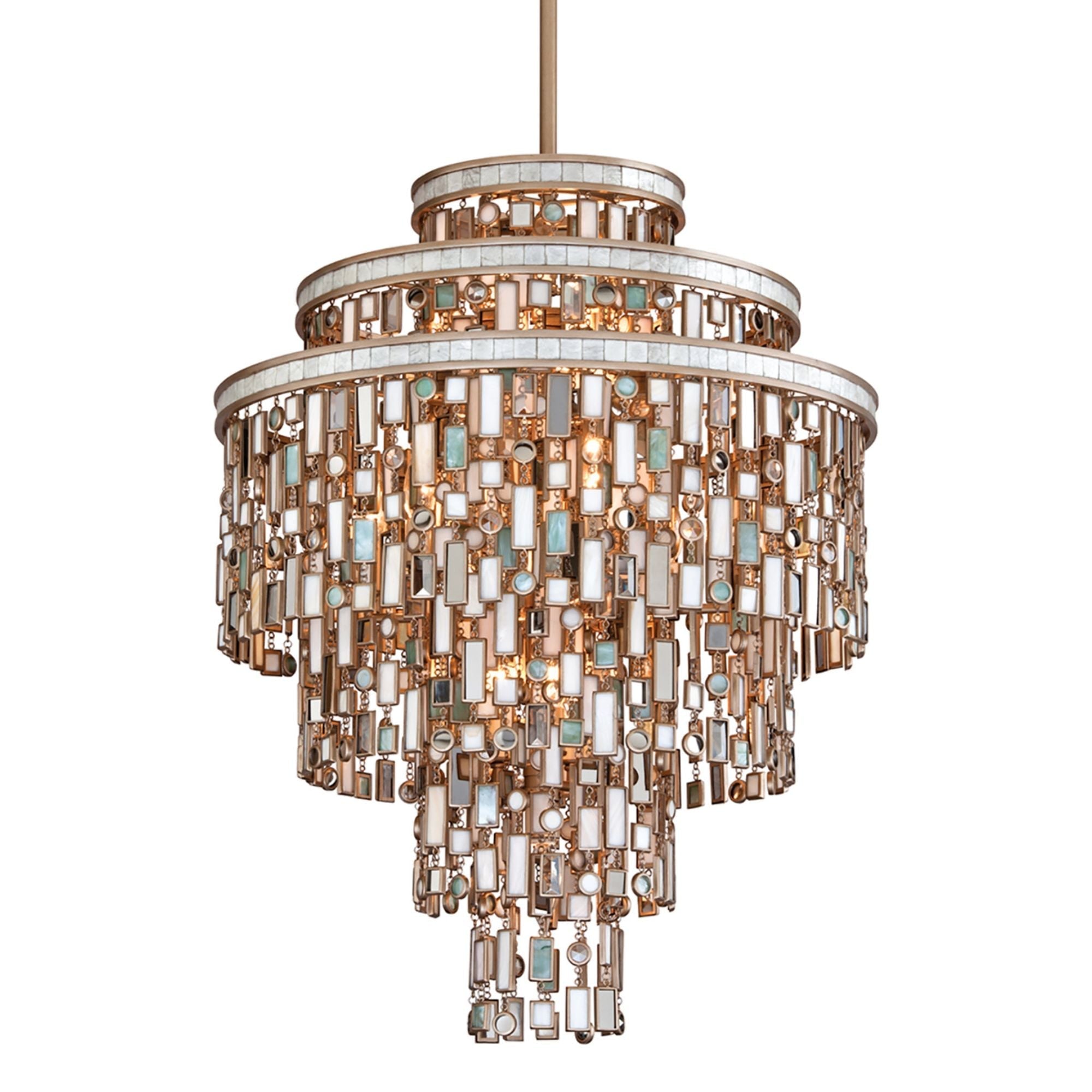 Dolcetti 13-Light Chandelier in Champagne Leaf 24W x 32H