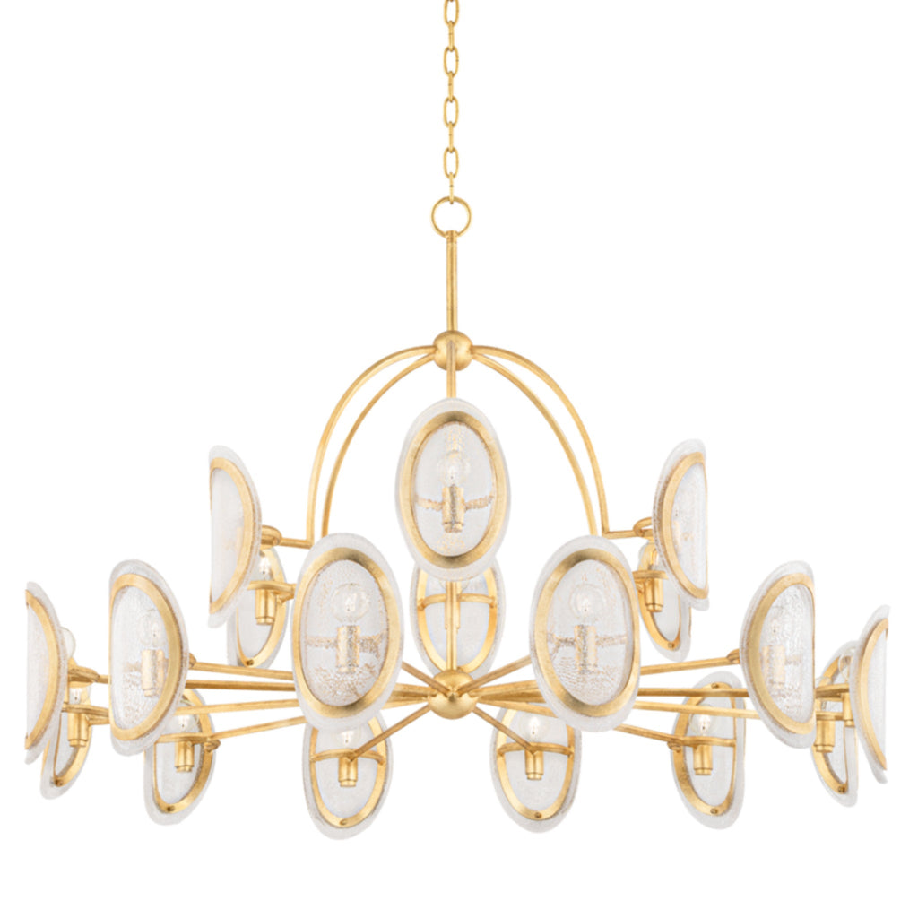 Danes 18-Light Chandelier in Vintage Gold Leaf 50L x 50W x 33H