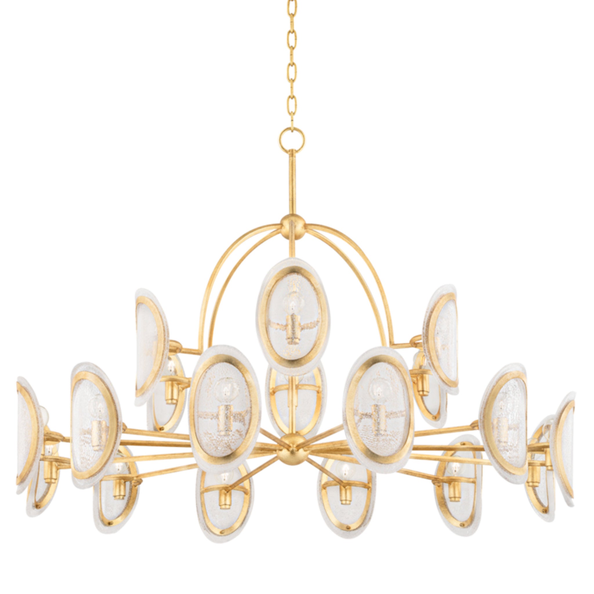 Danes 18-Light Chandelier in Vintage Gold Leaf 50L x 50W x 33H