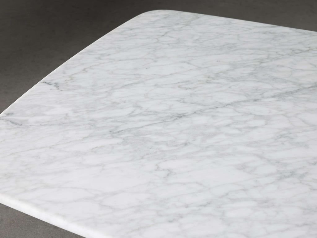 Saint Germain Stone Top Coffee Table with Wood Clement Base