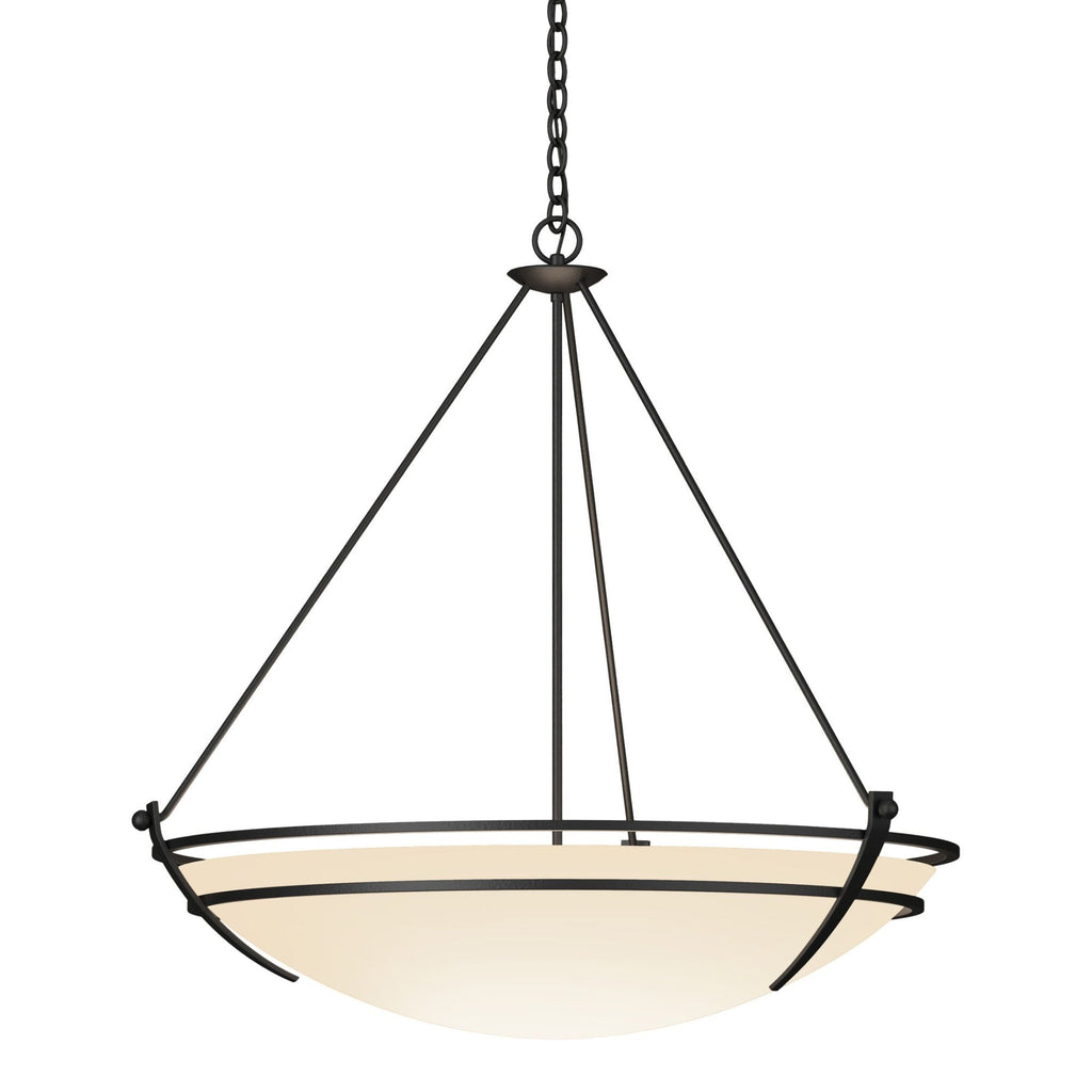 Presidio Tryne Large Scale Pendant 3-Light Opal Glass (GG) in Black
