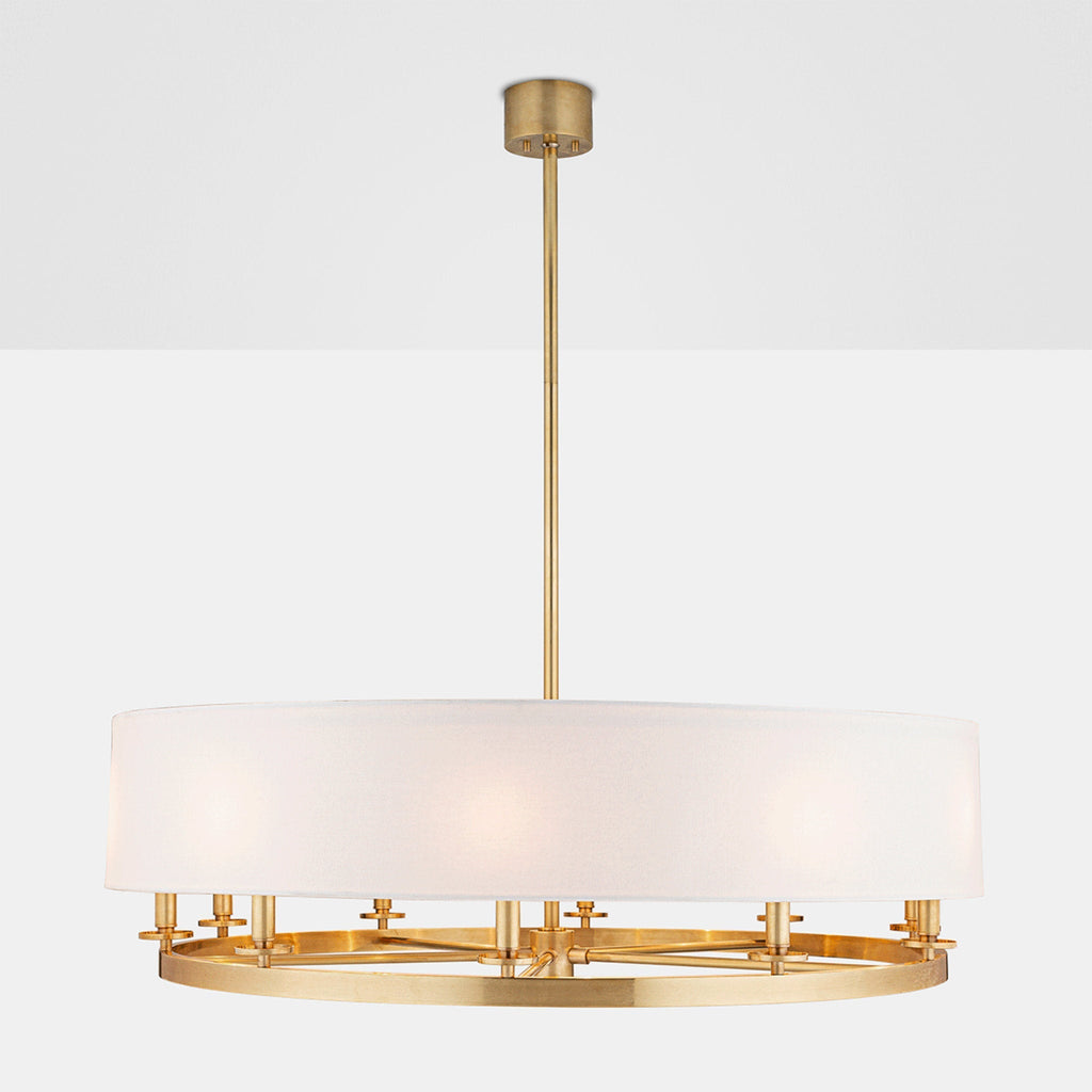 Durham 10-Light Chandelier in Aged Brass 42L x 42W x 14.5H