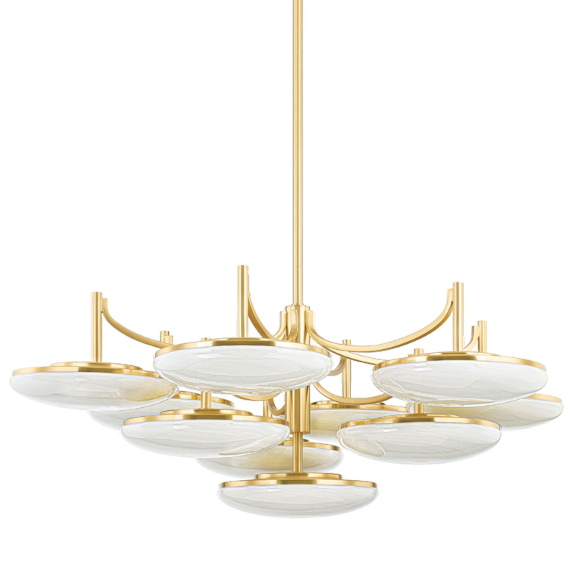 Bregman 10-Light Chandelier in Aged Brass 44L x 44W x 16H