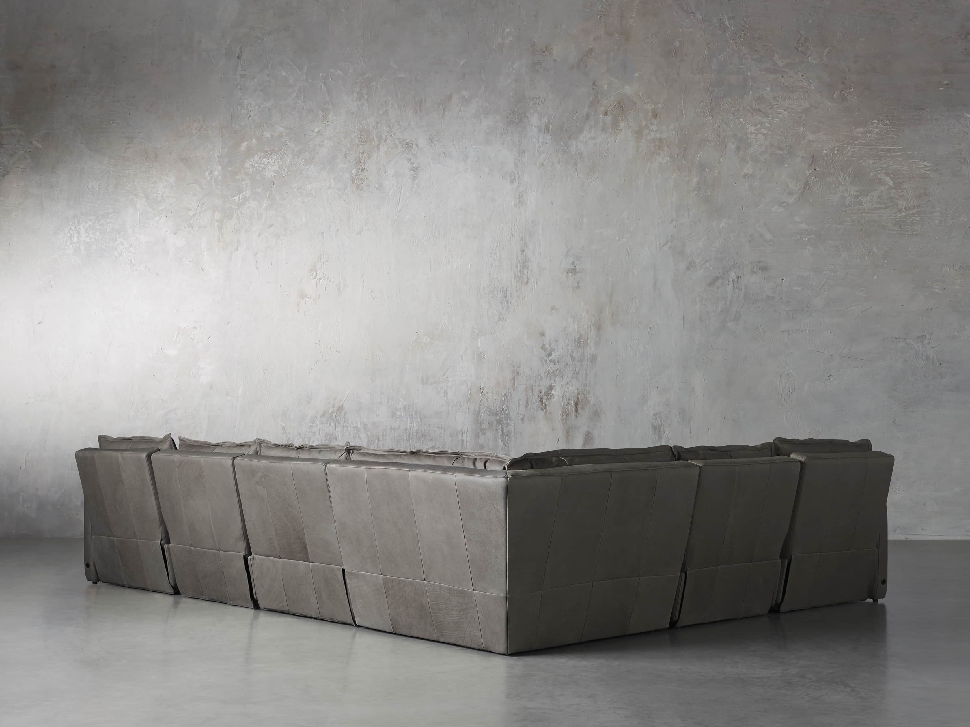 Rowland Leather Six-Piece Motion Sectional